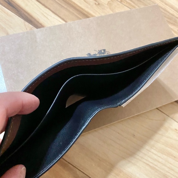 💯OUTSTOCK/NEW🆕Coach Men Bifold Wallet🆕saddle - Picture 7 of 7